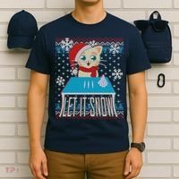 Funny X-Mas Let It Snow Cat Ugly Christmas Sweater T-Shirt thumb 6