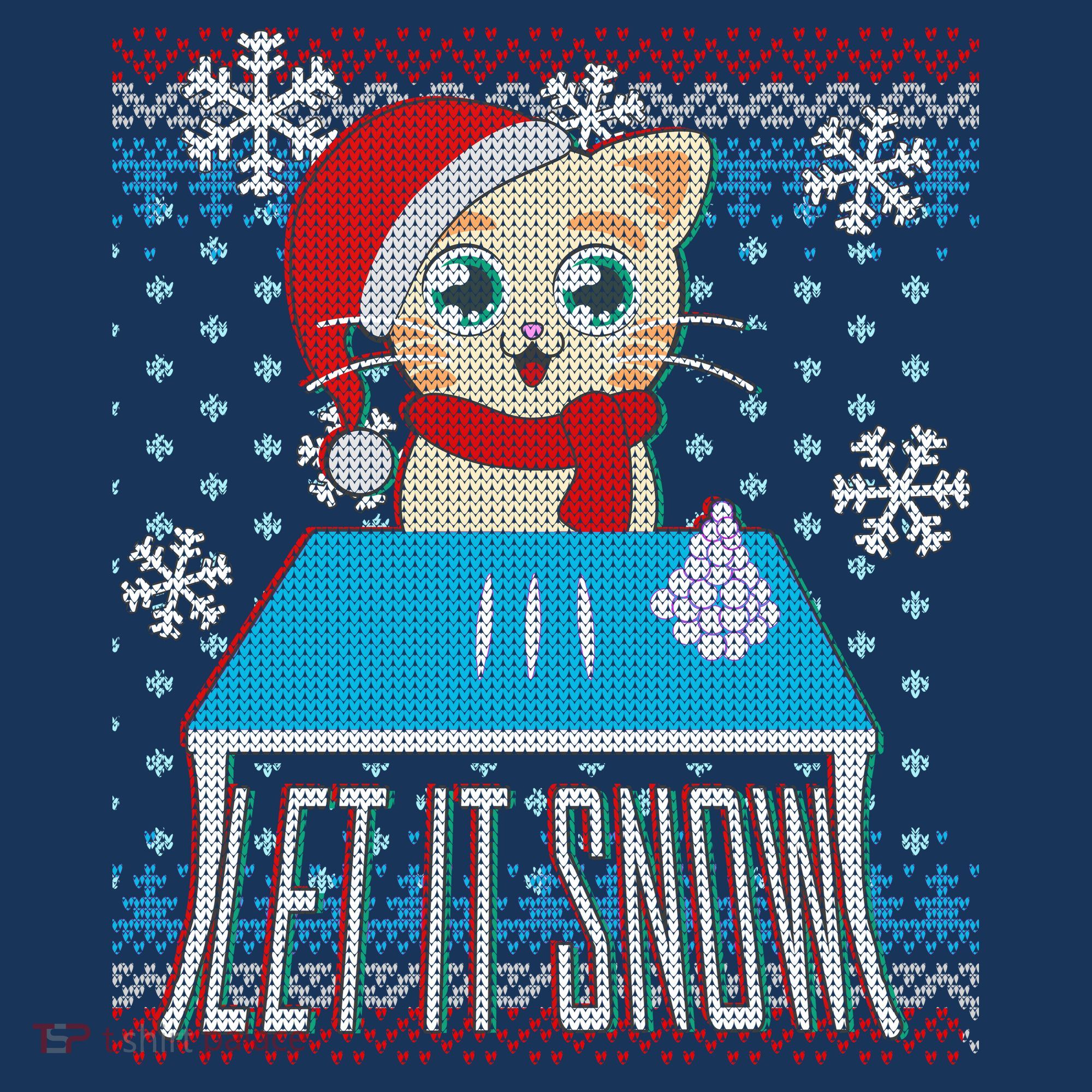 Funny X-Mas Let It Snow Cat Ugly Christmas Sweater Bucket Hat