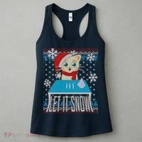 Funny X-Mas Let It Snow Cat Ugly Christmas Sweater Women's Tank Top thumb 3