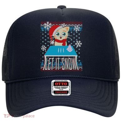 Funny X-Mas Let It Snow Cat Ugly Christmas Sweater Hat