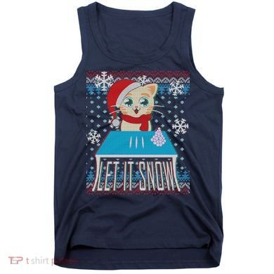 Funny X-Mas Let It Snow Cat Ugly Christmas Sweater Tank Top