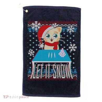 Funny X-Mas Let It Snow Cat Ugly Christmas Sweater Golf Towel