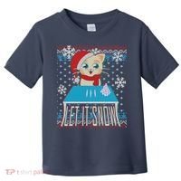 Funny X-Mas Let It Snow Cat Ugly Christmas Sweater Toddler T-Shirt thumb 0