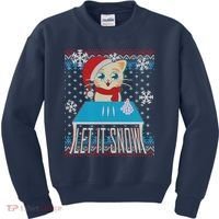 Funny X-Mas Let It Snow Cat Ugly Christmas Sweater Kids Sweatshirt thumb 0