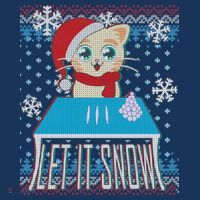 Funny X-Mas Let It Snow Cat Ugly Christmas Sweater Kids Sweatshirt thumb 2