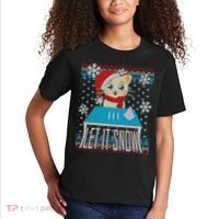 Funny X-Mas Let It Snow Cat Ugly Christmas Sweater Kids T-Shirt thumb 2