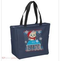Funny X-Mas Let It Snow Cat Ugly Christmas Sweater Tote Bag thumb 2