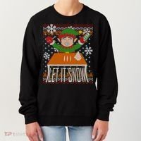 Funny X-Mas Let It Snow Elf Ugly Christmas Sweater Women's Sweatshirt thumb 0