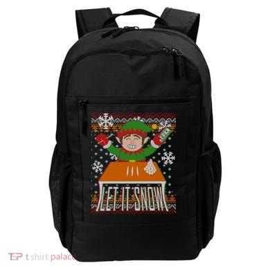 Funny X-Mas Let It Snow Elf Ugly Christmas Sweater Backpack