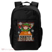 Funny X-Mas Let It Snow Elf Ugly Christmas Sweater Backpack thumb 0