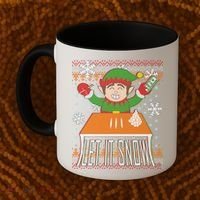 Funny X-Mas Let It Snow Elf Ugly Christmas Sweater Coffee Mug thumb 2
