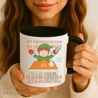 Funny X-Mas Let It Snow Elf Ugly Christmas Sweater Coffee Mug thumb 3