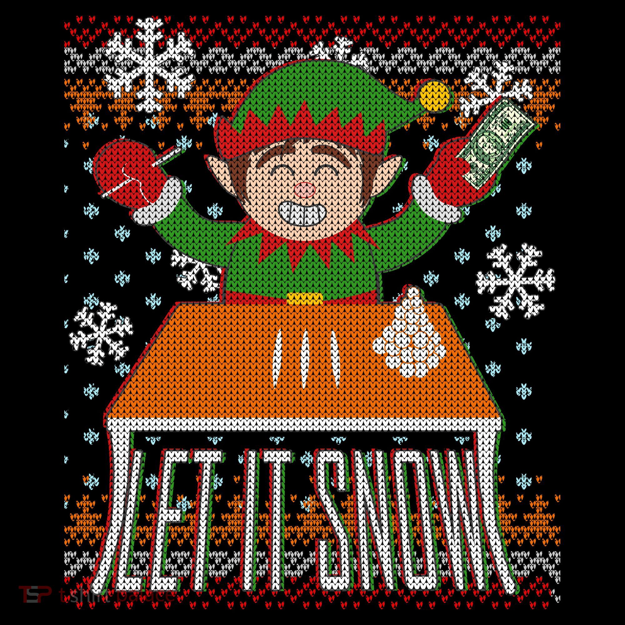 Funny X-Mas Let It Snow Elf Ugly Christmas Sweater Coffee Mug