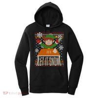 Funny X-Mas Let It Snow Elf Ugly Christmas Sweater Women's Hoodie thumb 0
