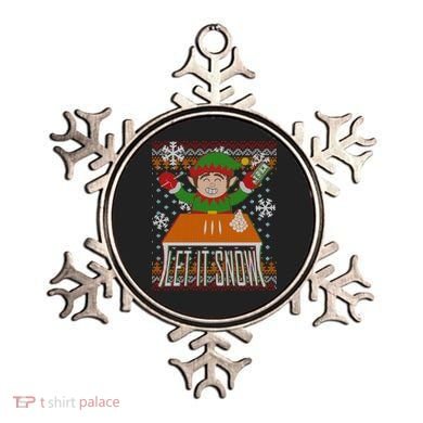 Funny X-Mas Let It Snow Elf Ugly Christmas Sweater Ornament