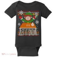 Funny X-Mas Let It Snow Elf Ugly Christmas Sweater Baby Bodysuit thumb 0