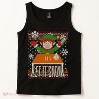 Funny X-Mas Let It Snow Elf Ugly Christmas Sweater Tank Top thumb 2