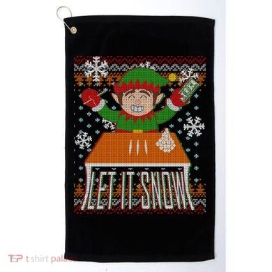 Funny X-Mas Let It Snow Elf Ugly Christmas Sweater Golf Towel