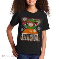 Funny X-Mas Let It Snow Elf Ugly Christmas Sweater Kids T-Shirt thumb 2
