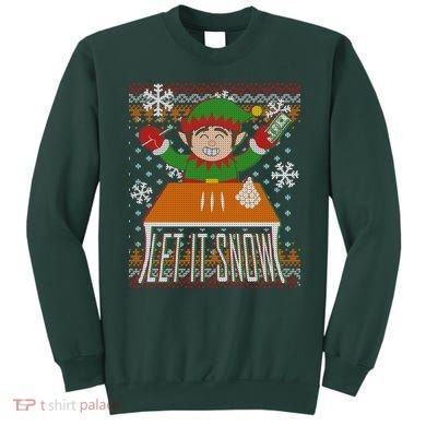 Funny X-Mas Let It Snow Elf Ugly Christmas Sweater Sweatshirt