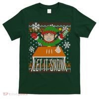 Funny X-Mas Let It Snow Elf Ugly Christmas Sweater T-Shirt thumb 0