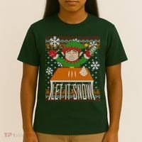 Funny X-Mas Let It Snow Elf Ugly Christmas Sweater T-Shirt thumb 4
