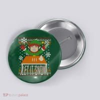 Funny X-Mas Let It Snow Elf Ugly Christmas Sweater Button thumb 0