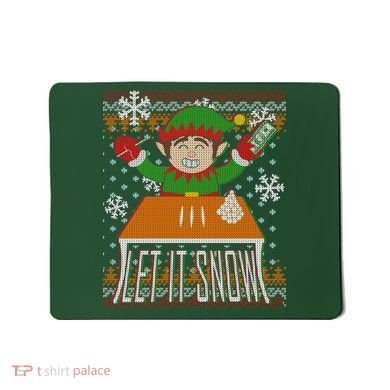 Funny X-Mas Let It Snow Elf Ugly Christmas Sweater Mousepad