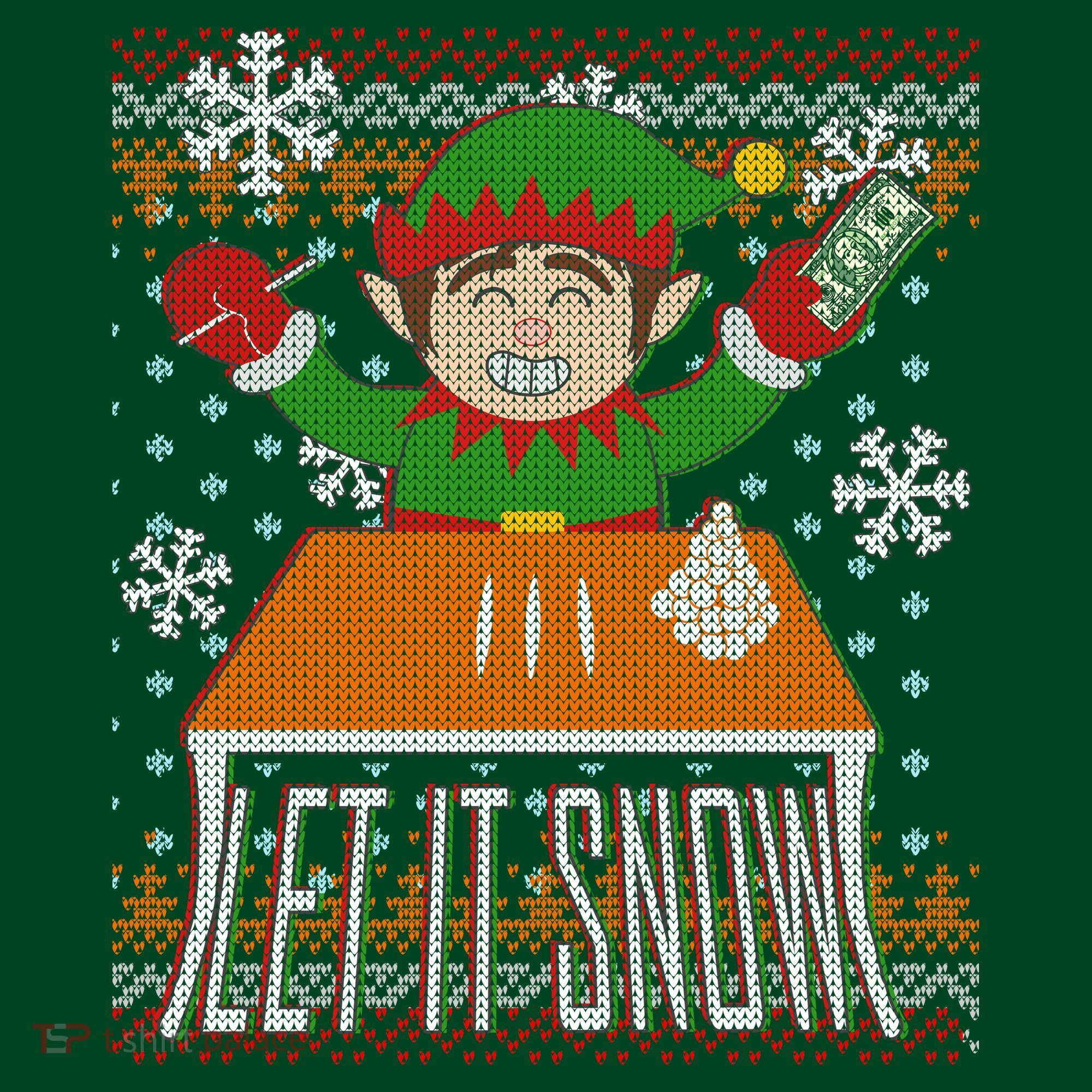 Funny X-Mas Let It Snow Elf Ugly Christmas Sweater Women's T-Shirt