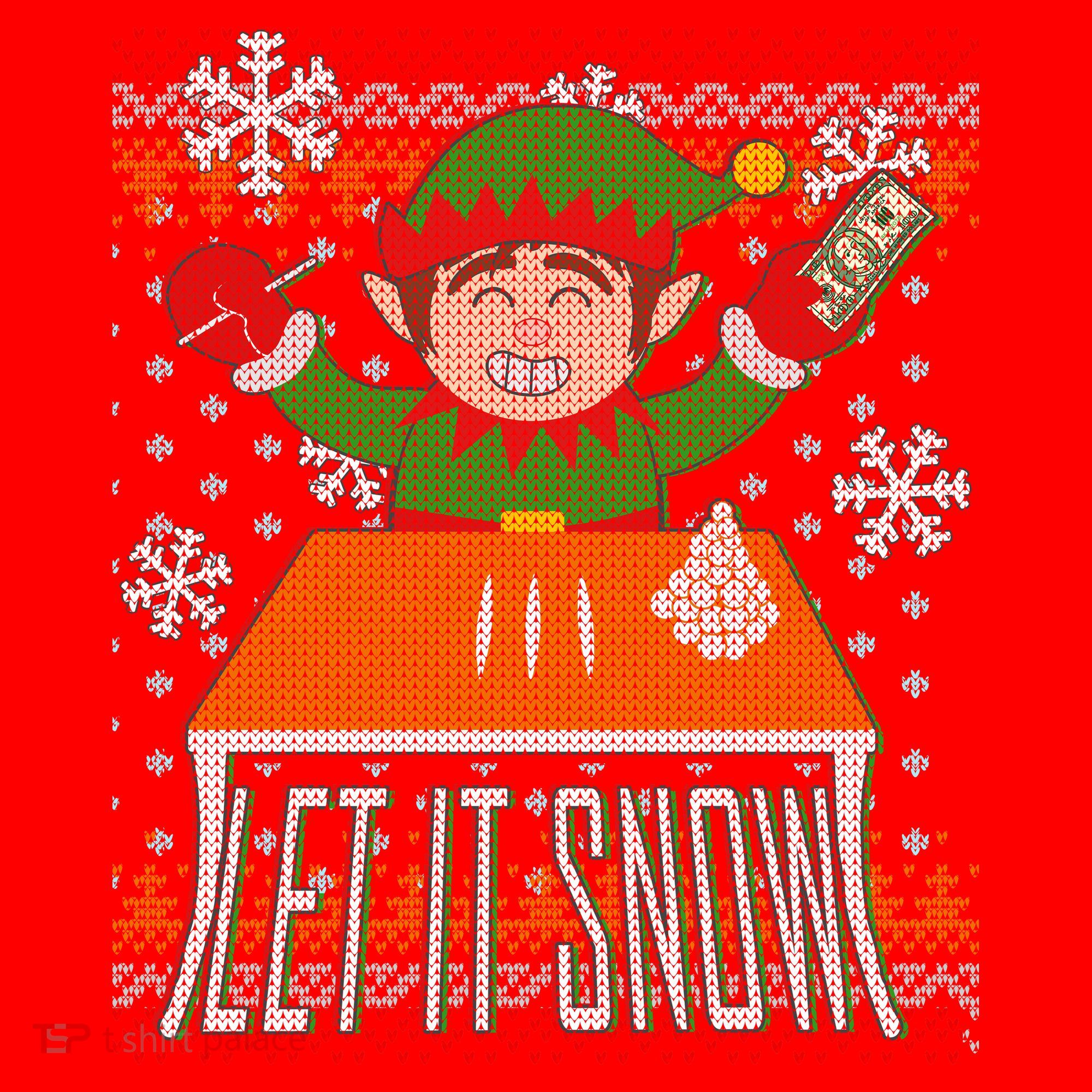 Funny X-Mas Let It Snow Elf Ugly Christmas Sweater Santa Hat