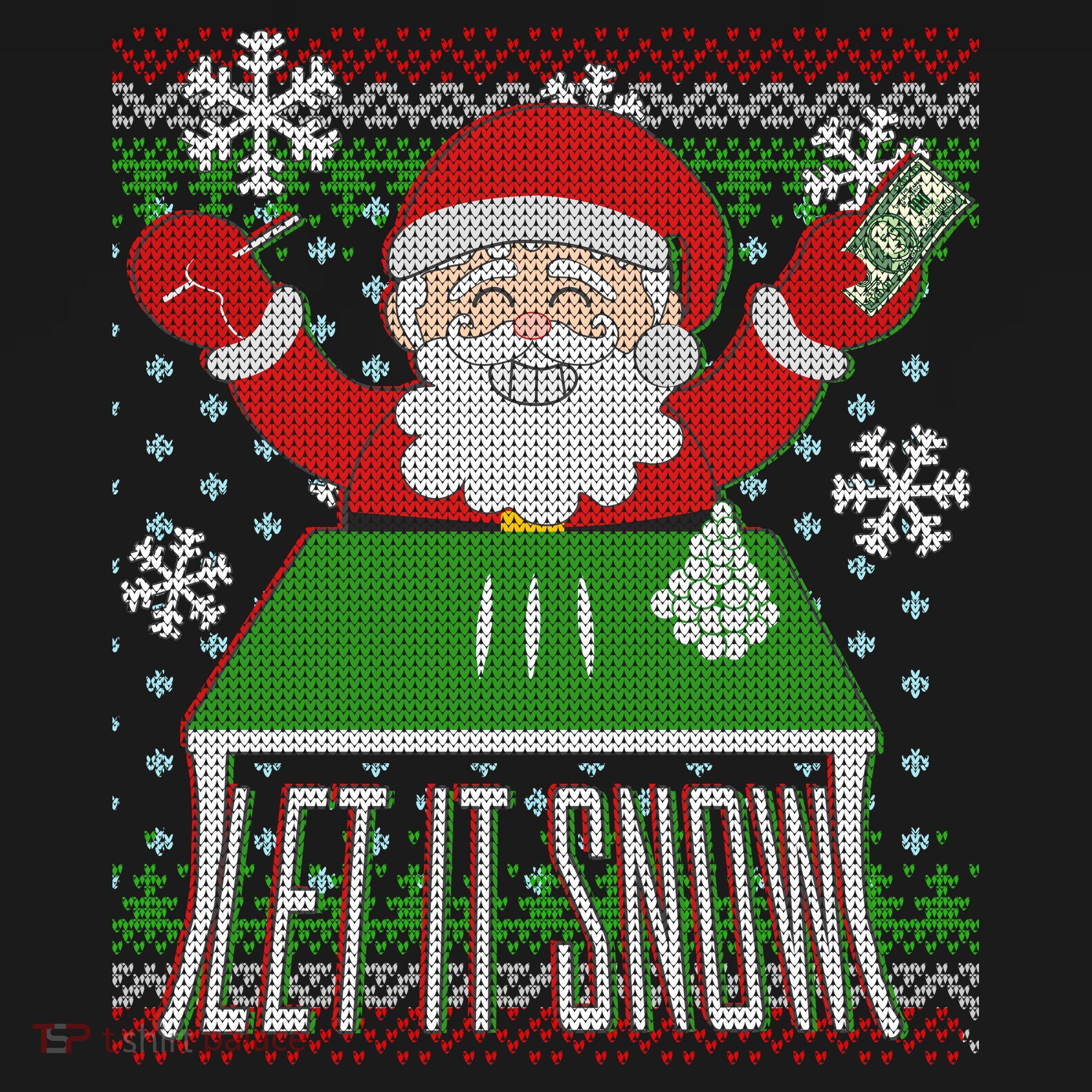 Funny X-Mas Let It Snow Santa Ugly Christmas Sweater Backpack