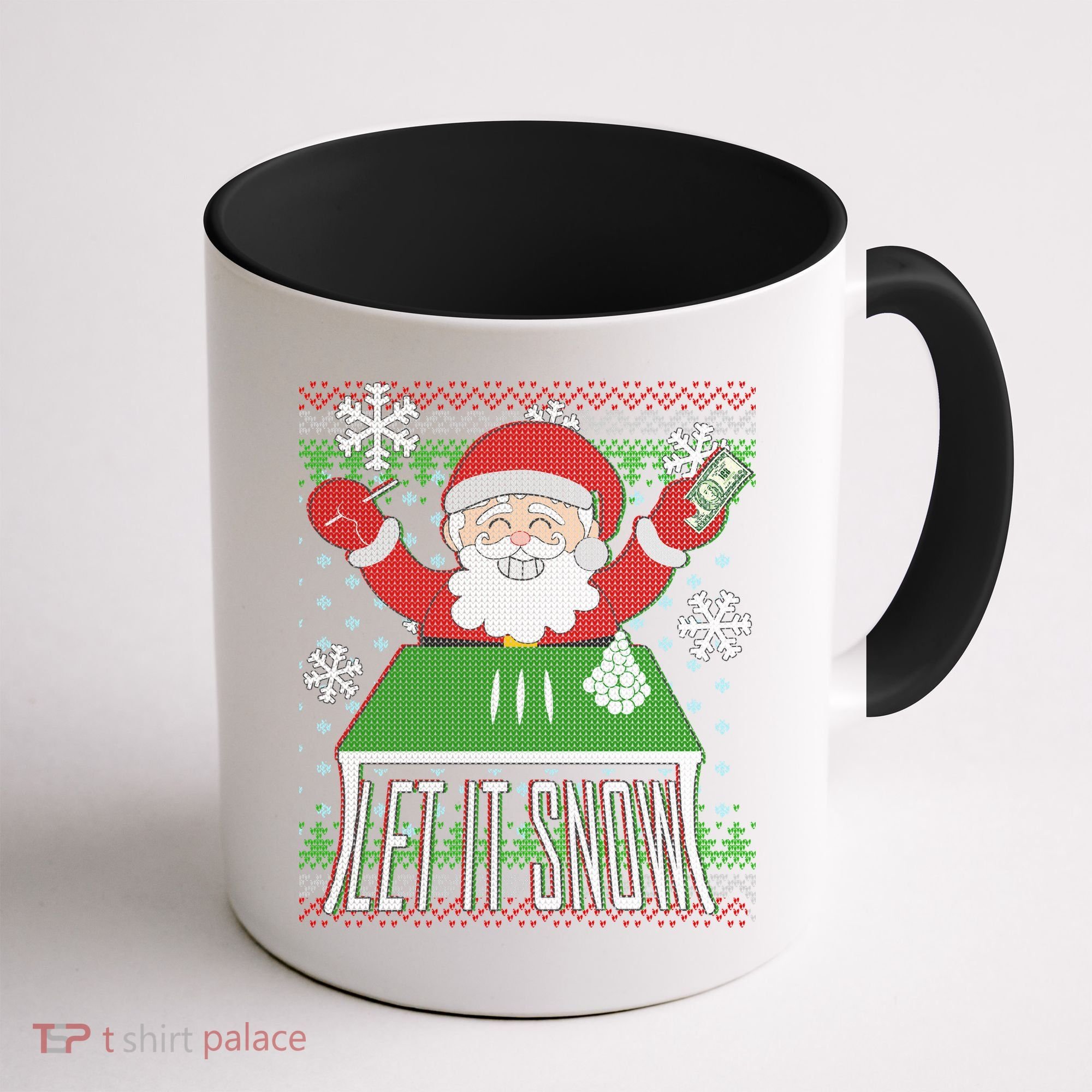 Funny X-Mas Let It Snow Santa Ugly Christmas Sweater Coffee Mug