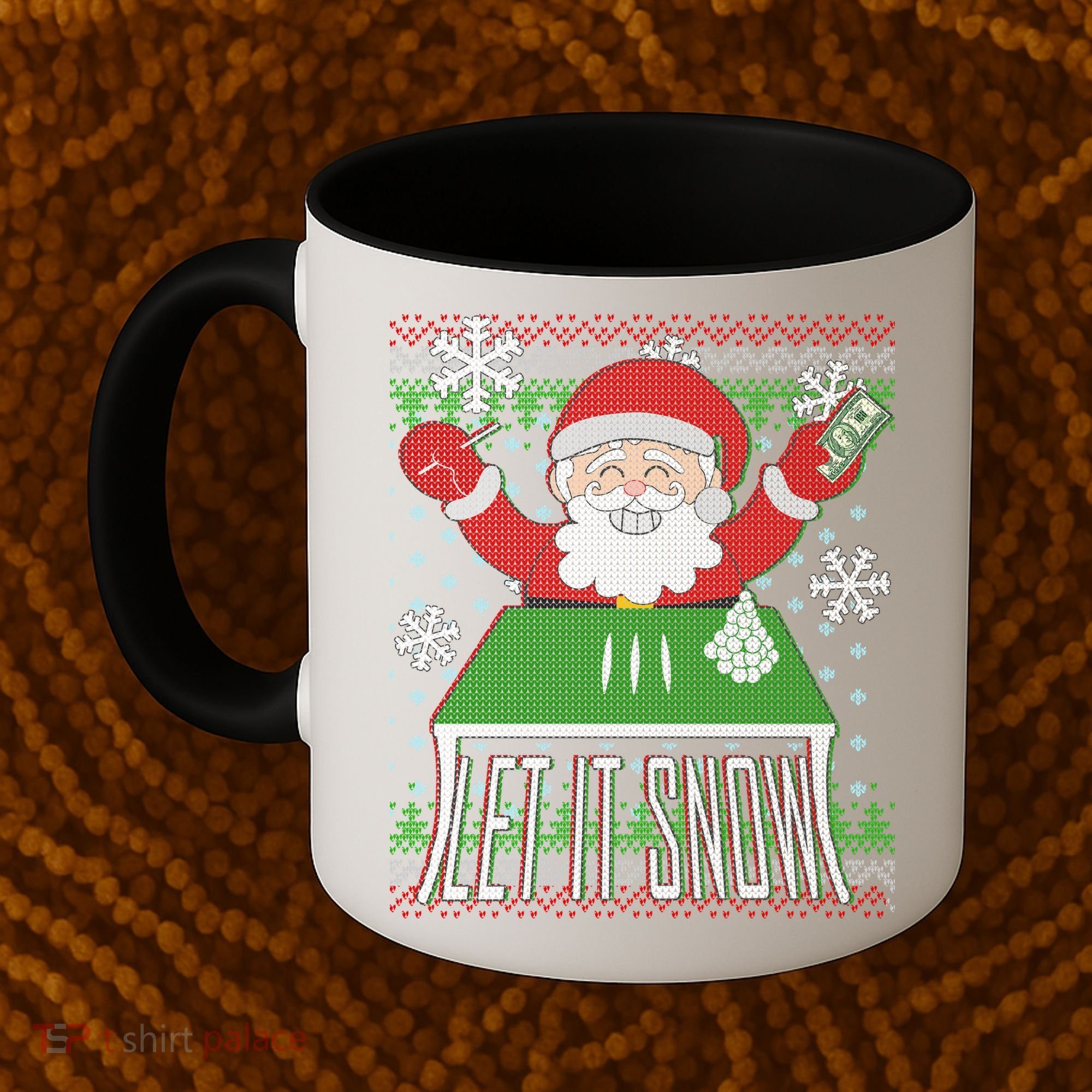 Funny X-Mas Let It Snow Santa Ugly Christmas Sweater Coffee Mug