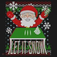 Funny X-Mas Let It Snow Santa Ugly Christmas Sweater Ornament thumb 1