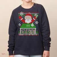 Funny X-Mas Let It Snow Santa Ugly Christmas Sweater Women's Sweatshirt thumb 0