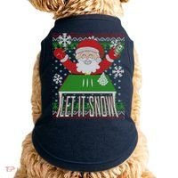 Funny X-Mas Let It Snow Santa Ugly Christmas Sweater Doggie Tank thumb 0