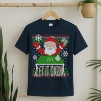 Funny X-Mas Let It Snow Santa Ugly Christmas Sweater T-Shirt thumb 2