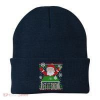Funny X-Mas Let It Snow Santa Ugly Christmas Sweater Beanie thumb 0