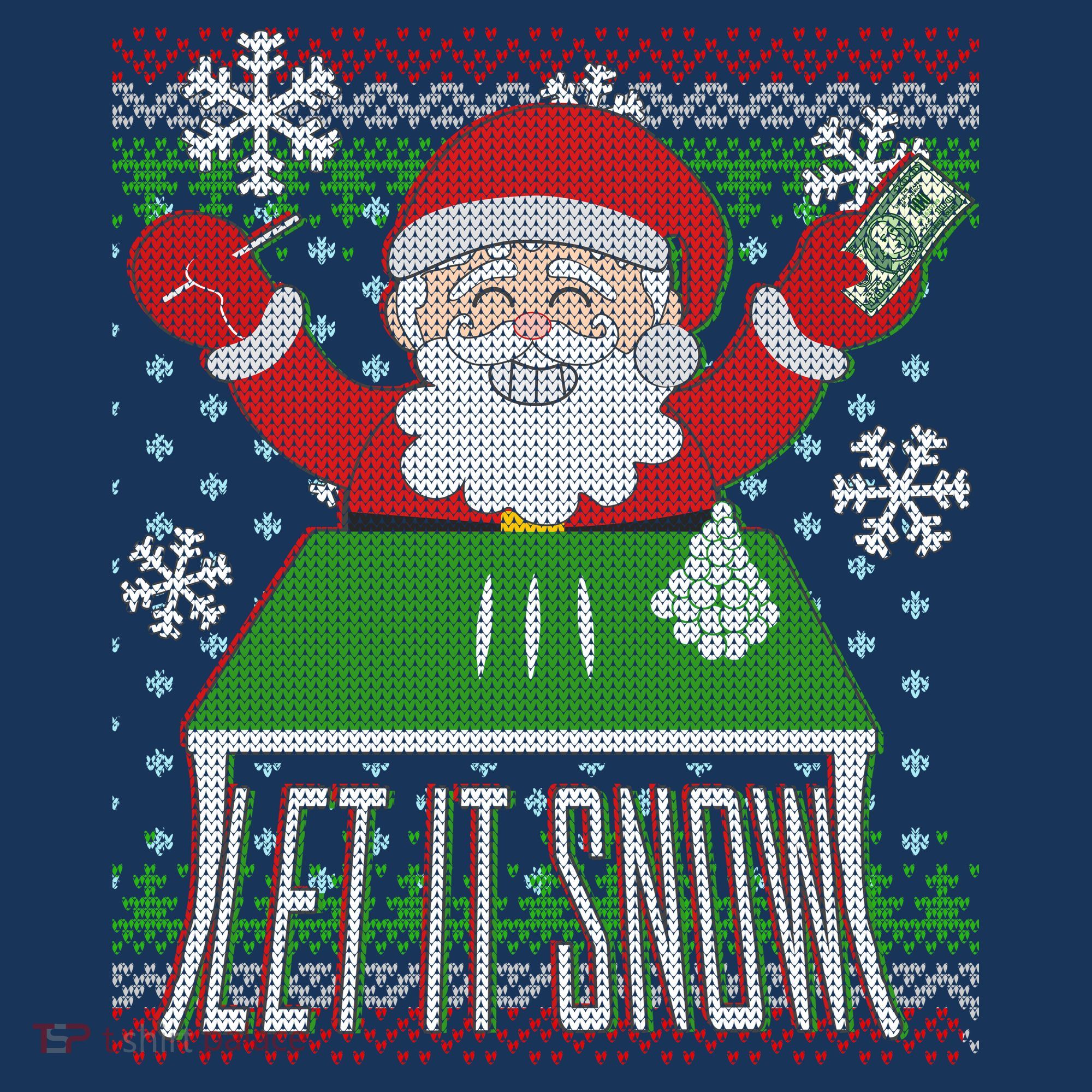 Funny X-Mas Let It Snow Santa Ugly Christmas Sweater Beanie