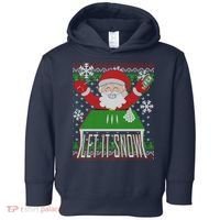 Funny X-Mas Let It Snow Santa Ugly Christmas Sweater Toddler Hoodie thumb 0