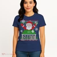 Funny X-Mas Let It Snow Santa Ugly Christmas Sweater Women's T-Shirt thumb 4