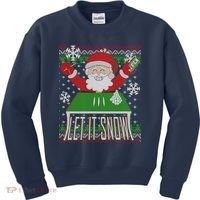 Funny X-Mas Let It Snow Santa Ugly Christmas Sweater Kids Sweatshirt thumb 0