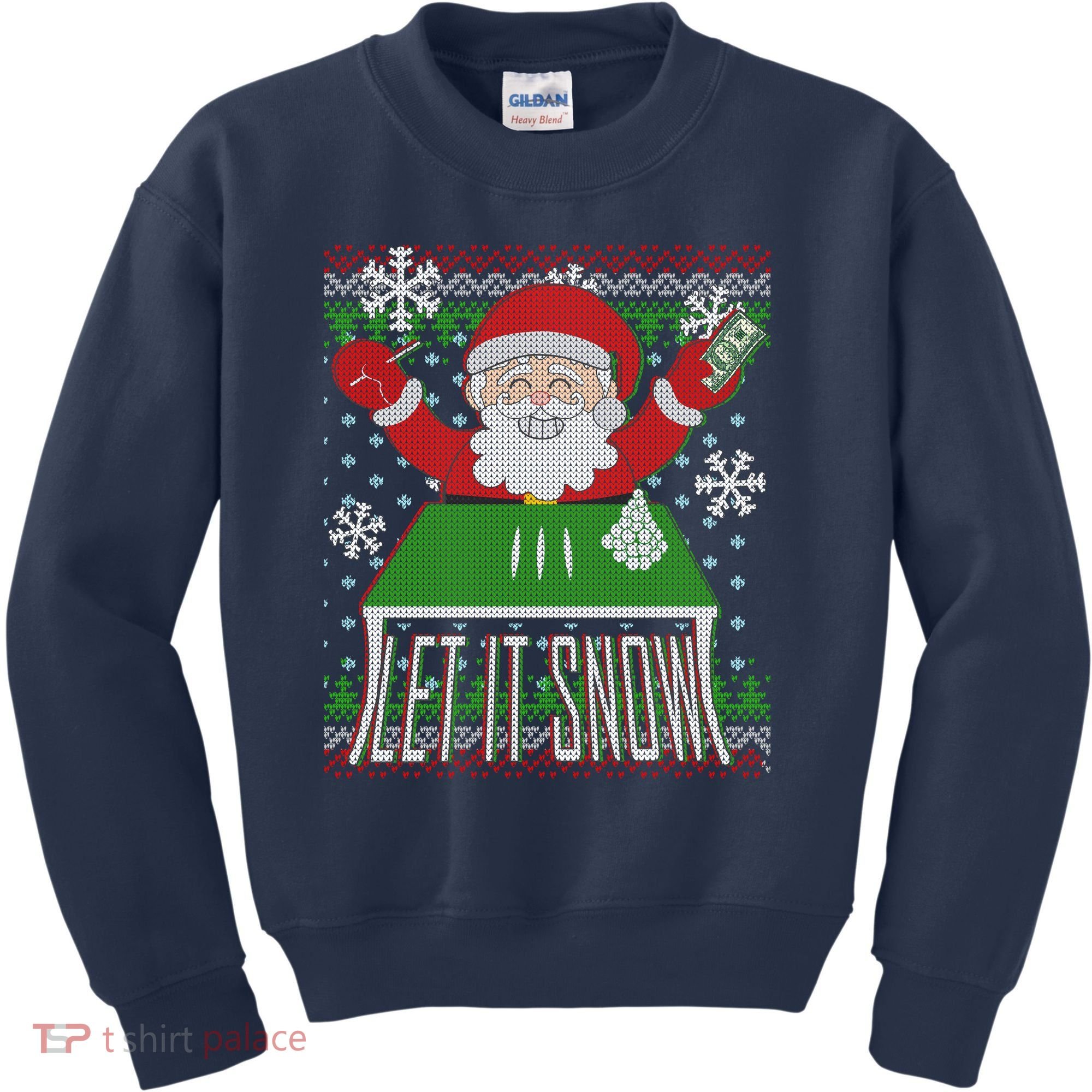 Funny X-Mas Let It Snow Santa Ugly Christmas Sweater Kids Sweatshirt