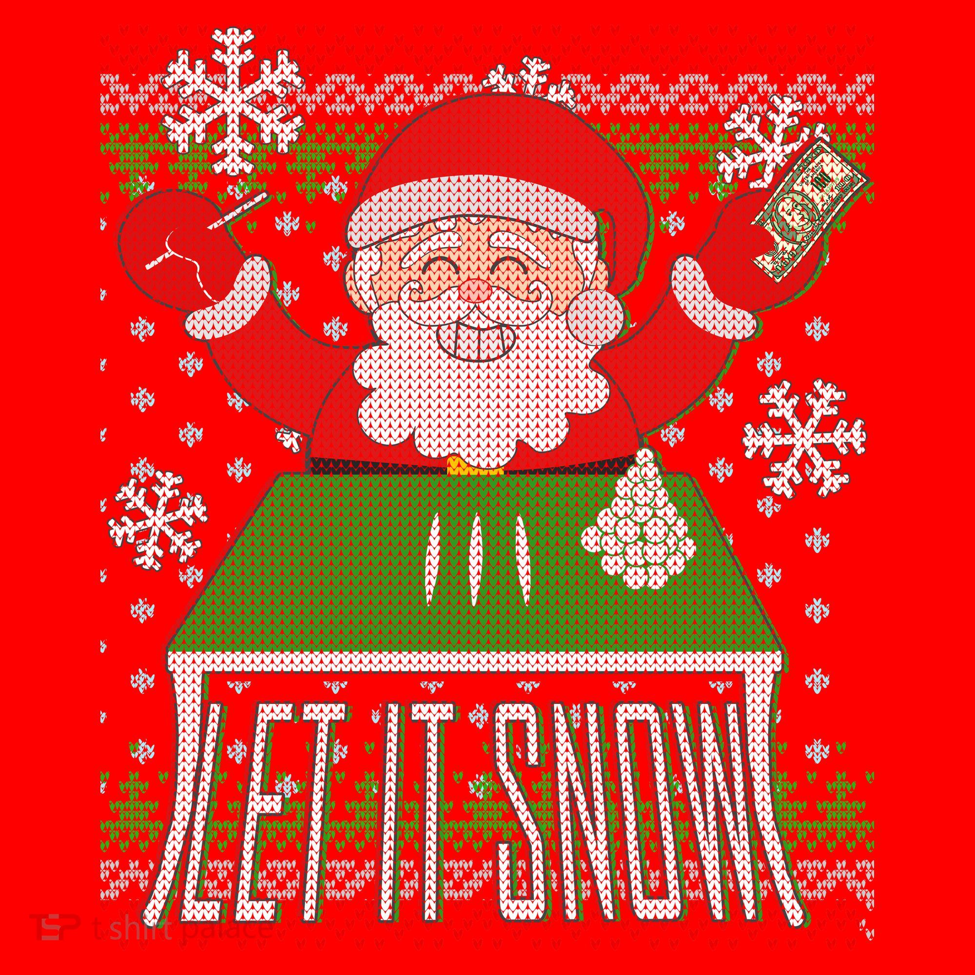 Funny X-Mas Let It Snow Santa Ugly Christmas Sweater Santa Hat