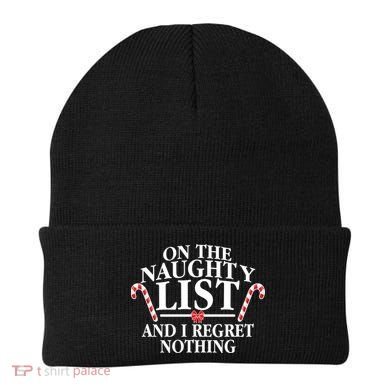 Funny X-Mas On the Naughty List I Regret Nothing Beanie