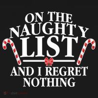 Funny X-Mas On the Naughty List I Regret Nothing Women's Tank Top thumb 5