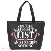 Funny X-Mas On the Naughty List I Regret Nothing Tote Bag thumb 0