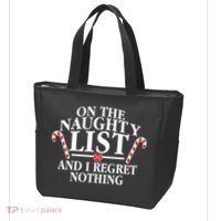 Funny X-Mas On the Naughty List I Regret Nothing Tote Bag thumb 3