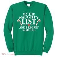 Funny X-Mas On the Naughty List I Regret Nothing Sweatshirt thumb 0