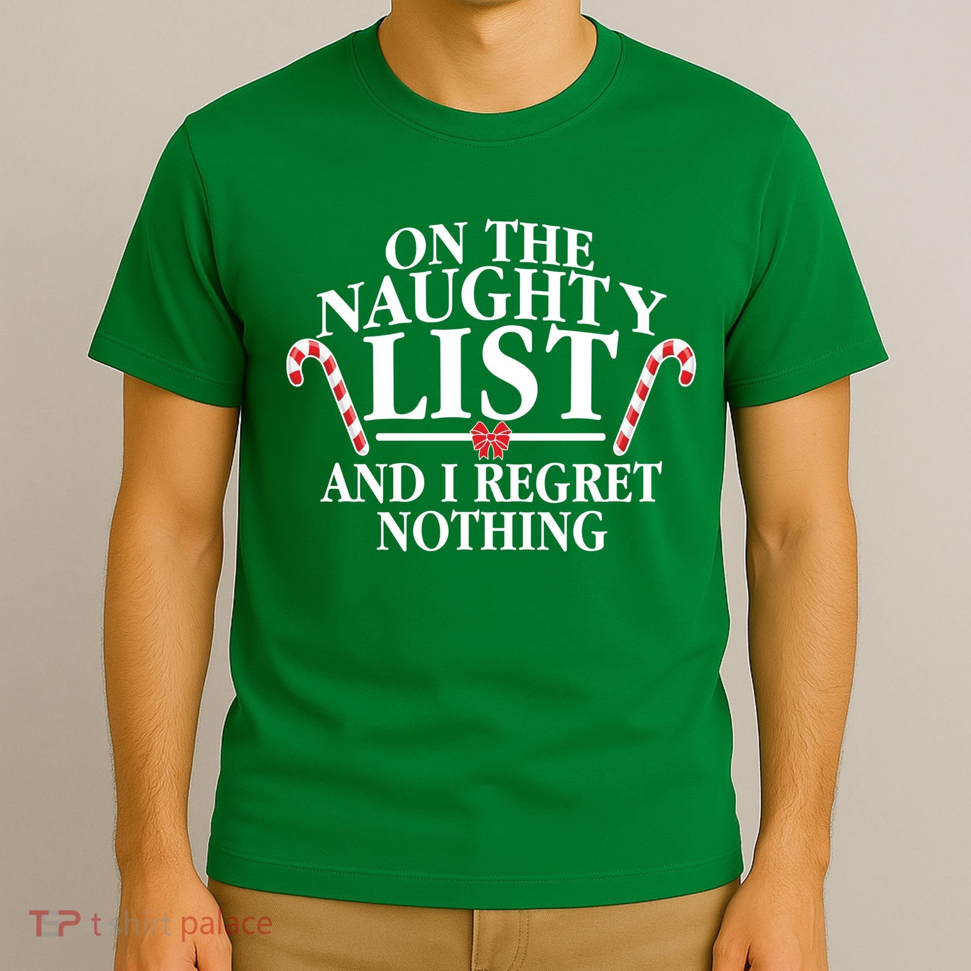 Funny X-Mas On the Naughty List I Regret Nothing T-Shirt